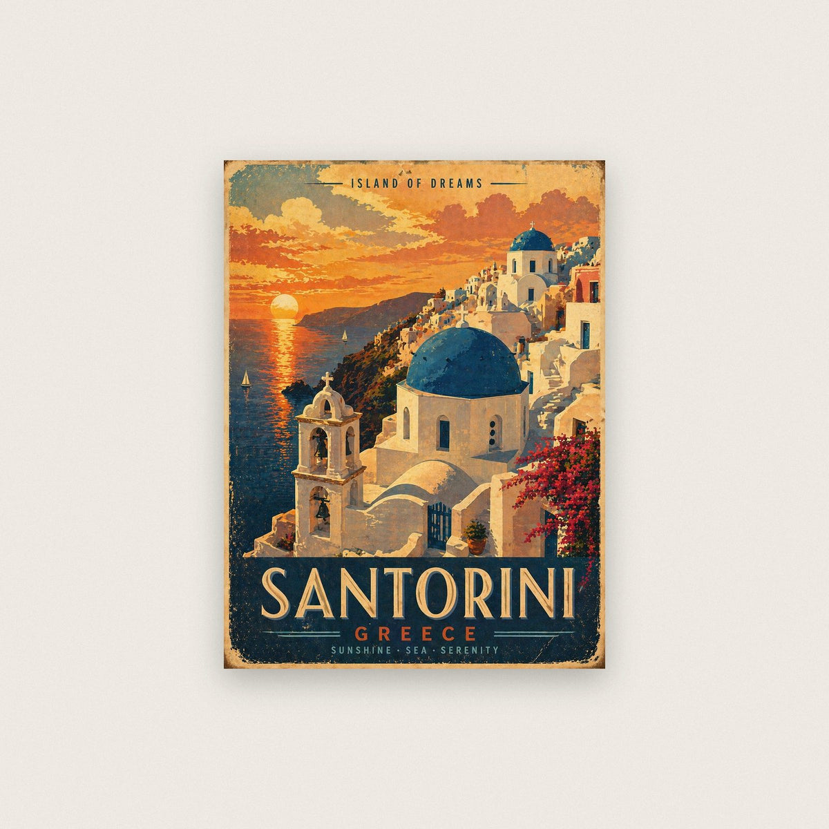Santorini Travel Poster