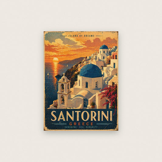 Santorini Travel Poster