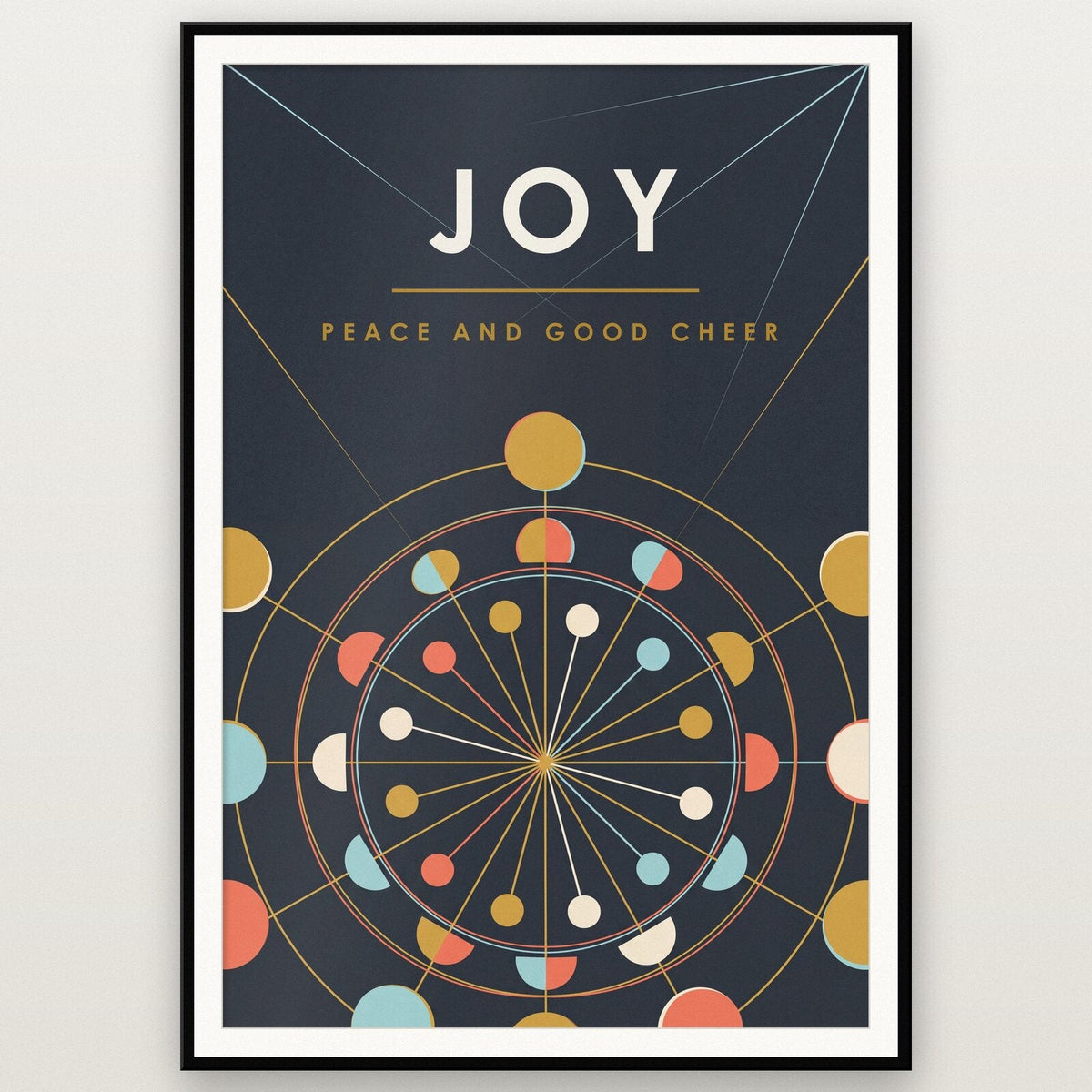Joy Mid Century Christmas Art Print
