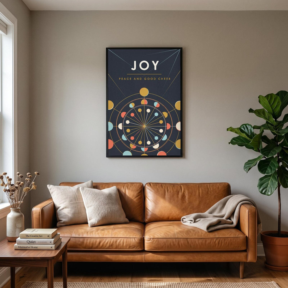 Joy Mid Century Christmas Art Print
