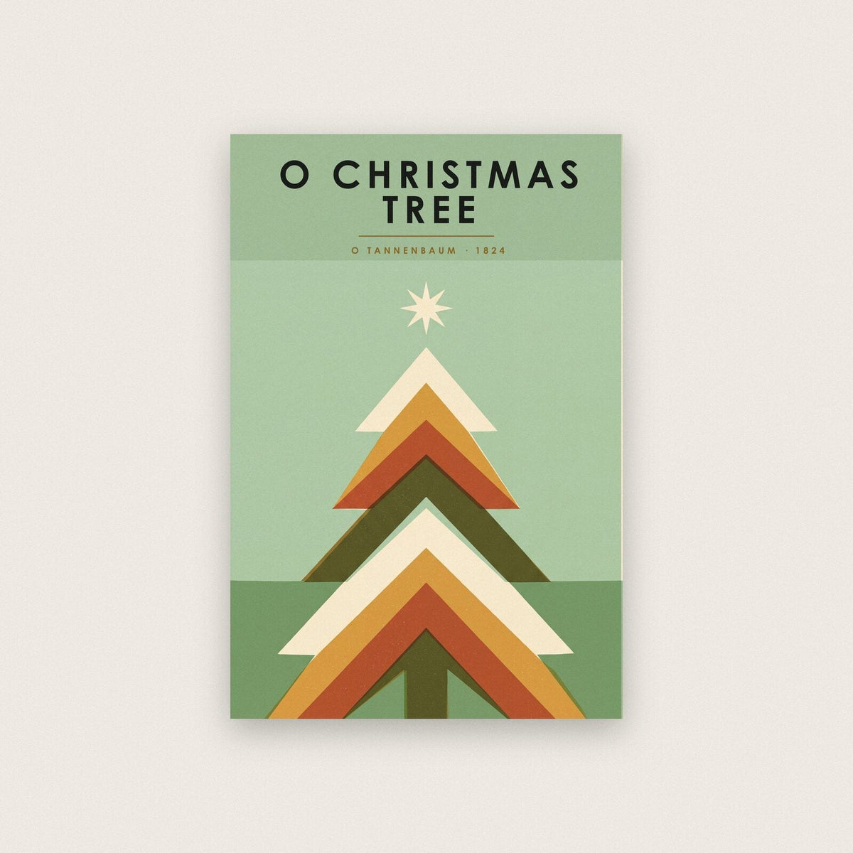 O Christmas Tree Mid Century Christmas Art Print