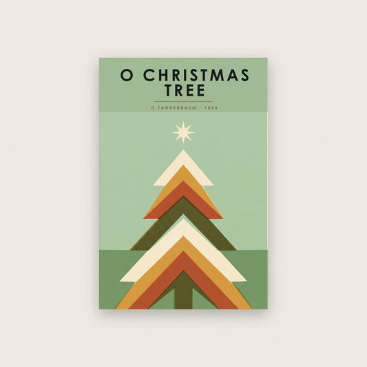 O Christmas Tree Mid Century Christmas Art Print