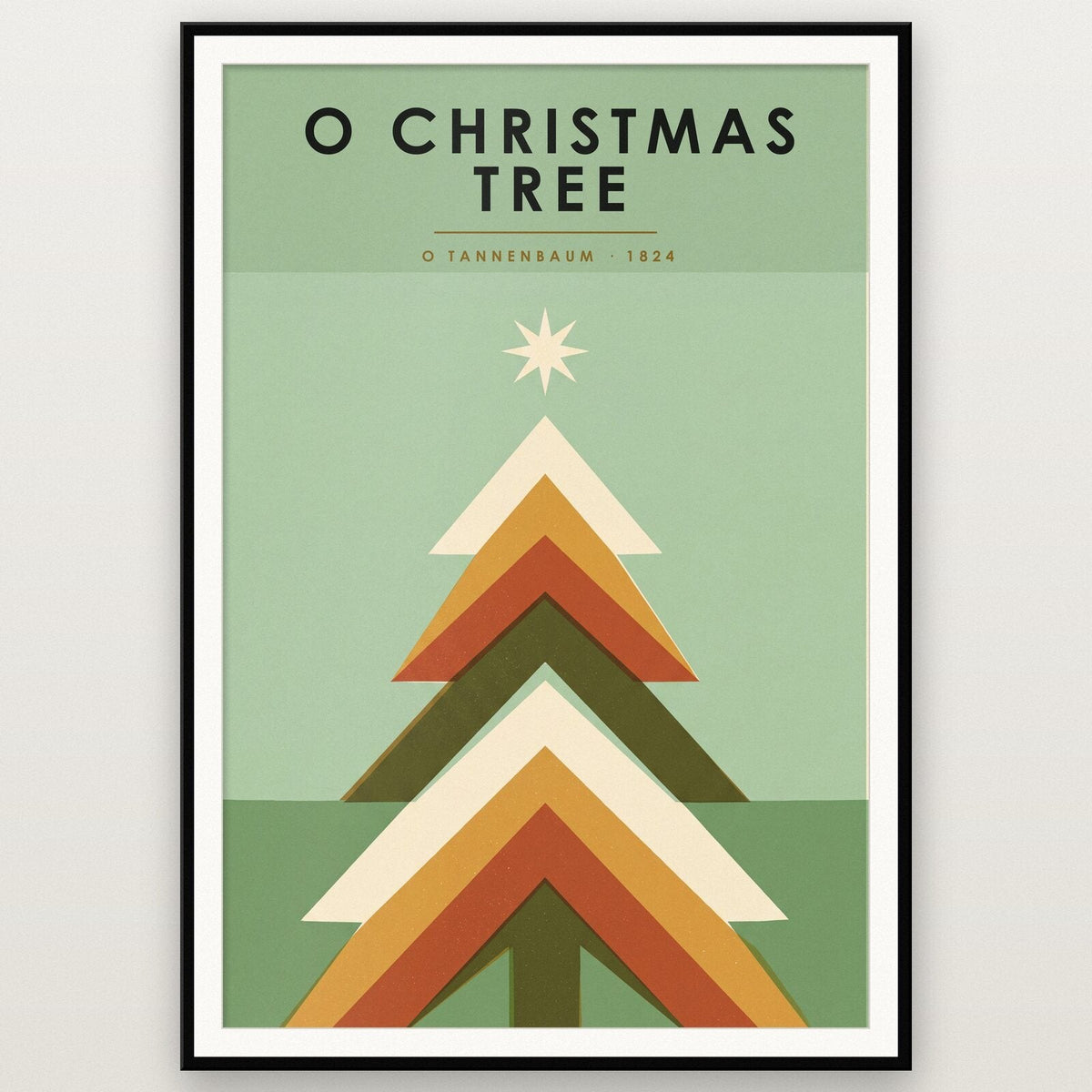 O Christmas Tree Mid Century Christmas Art Print