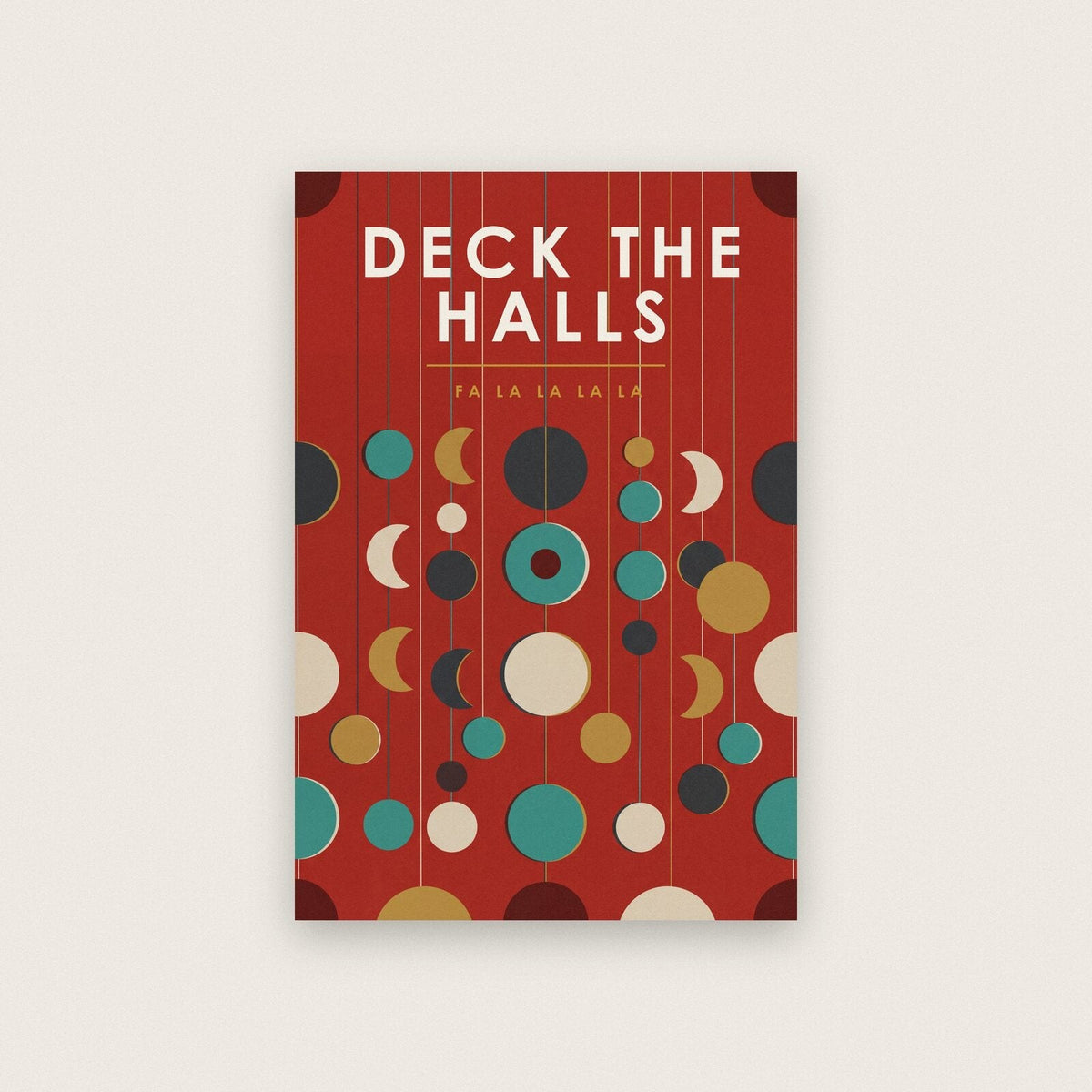 Deck The Halls Mid Century Christmas Art Print