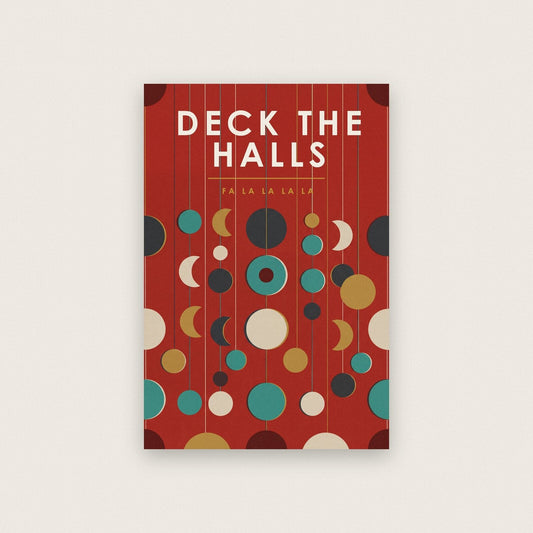 Deck The Halls Mid Century Christmas Art Print