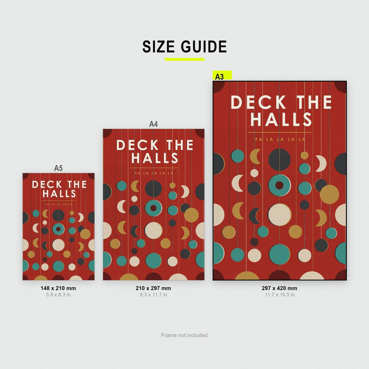 Deck The Halls Mid Century Christmas Art Print