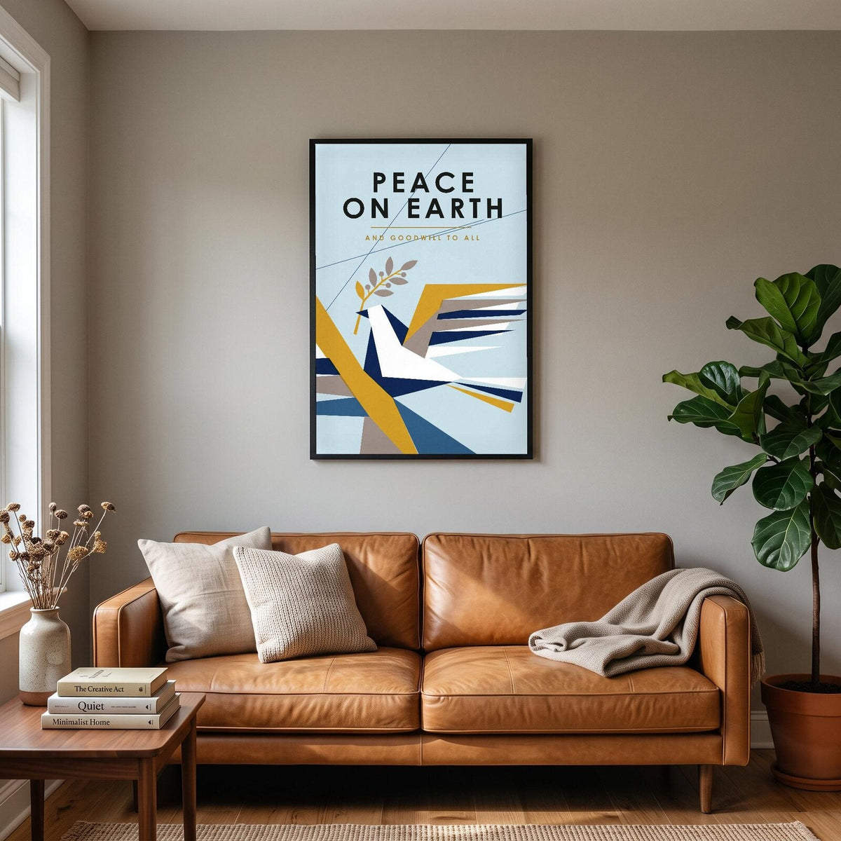 Peace On Earth Mid Century Christmas Art Print