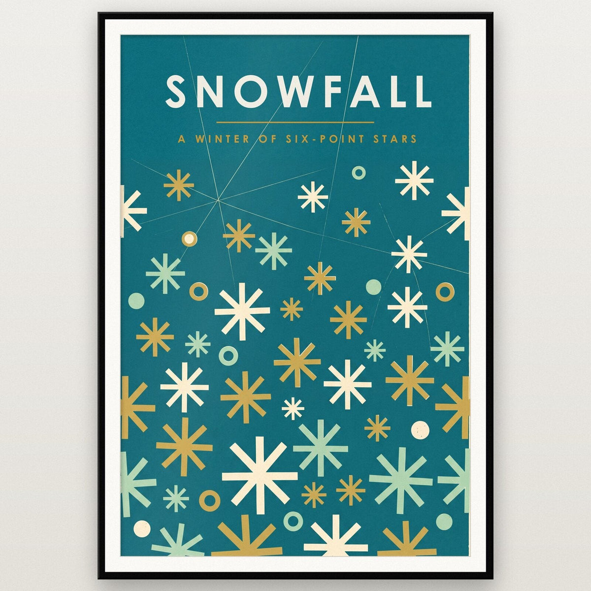 Snowfall Mid Century Christmas Art Print
