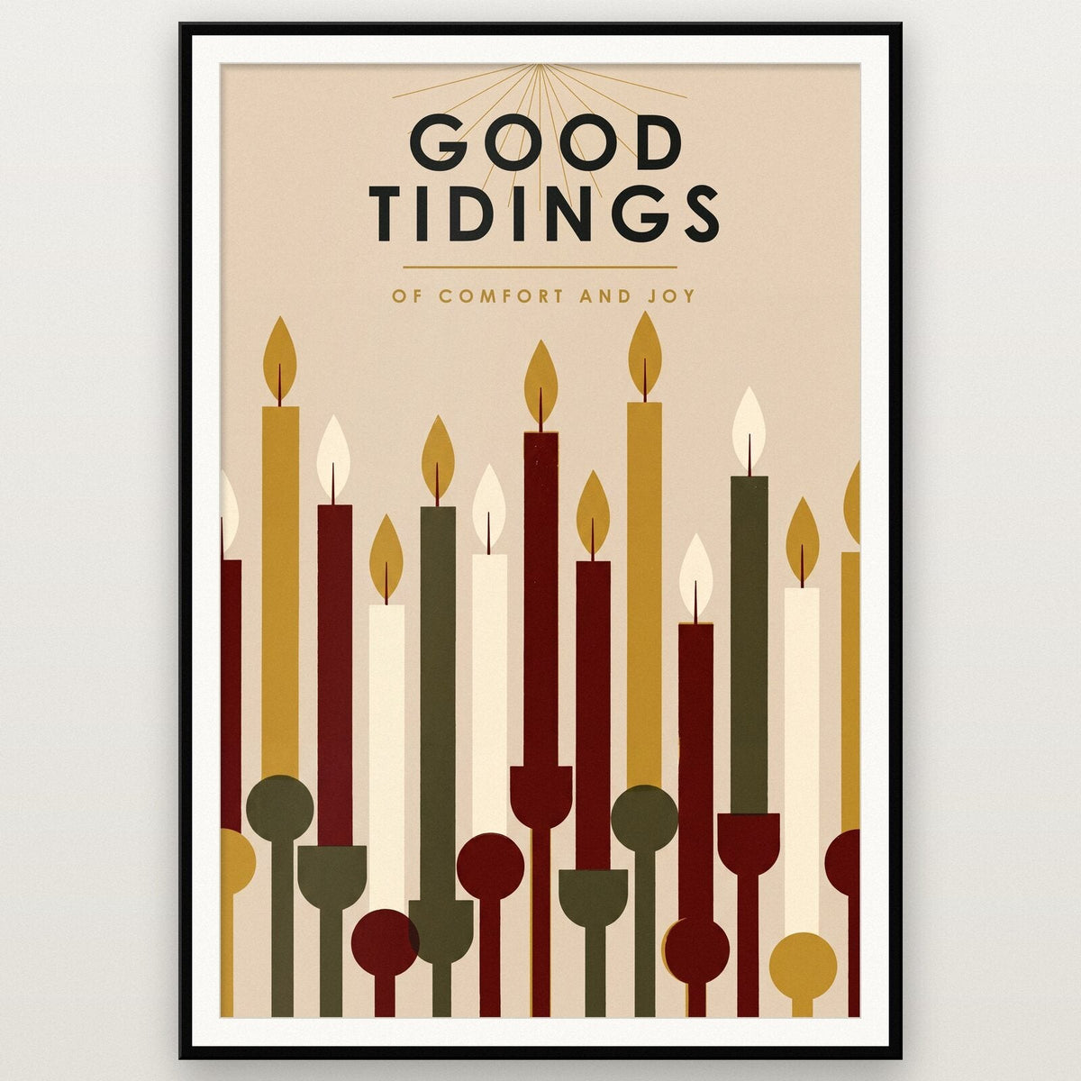Good Tidings Mid Century Christmas Art Print