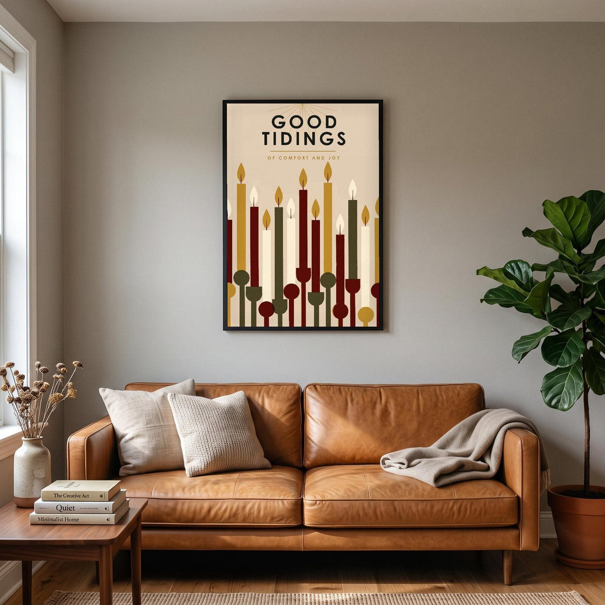 Good Tidings Mid Century Christmas Art Print