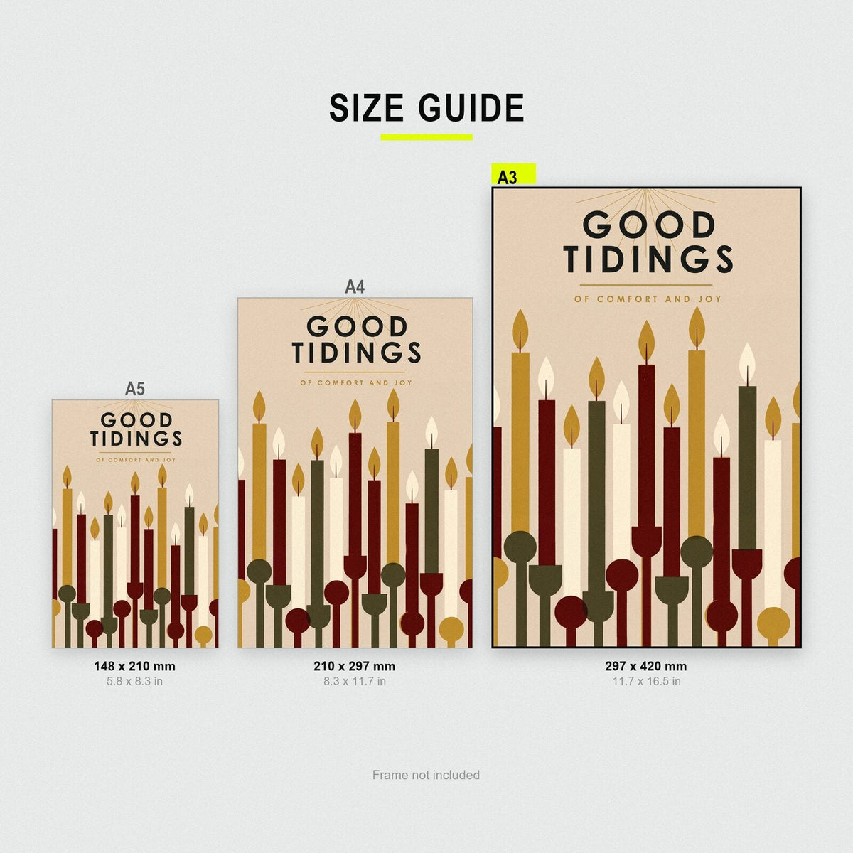Good Tidings Mid Century Christmas Art Print