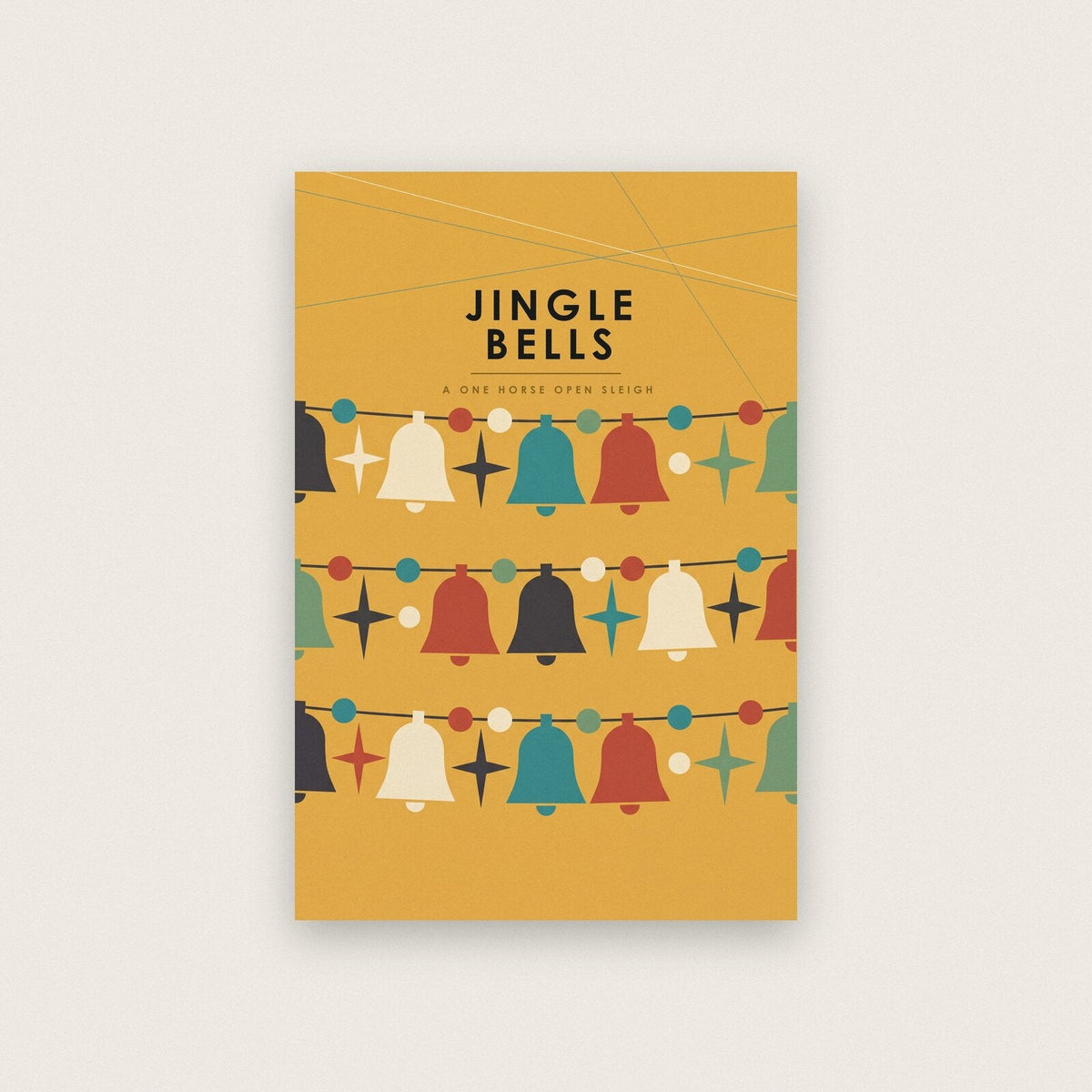 Jingle Bells Mid Century Christmas Art Print