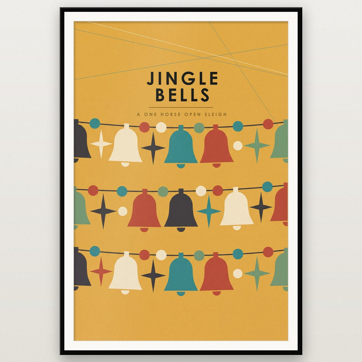 Jingle Bells Mid Century Christmas Art Print
