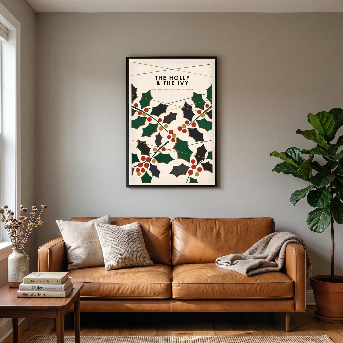 The Holly And The Ivy Mid Century Christmas Art Print