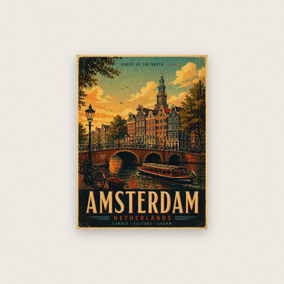 Amsterdam Travel Poster