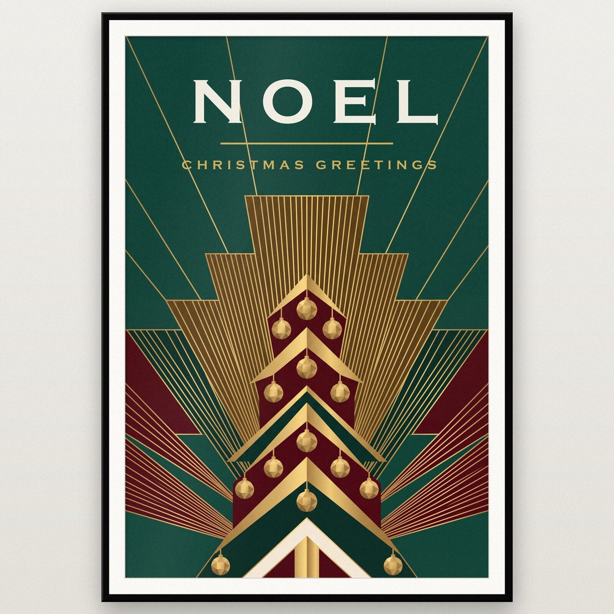 Noel Art Deco Christmas Art Print