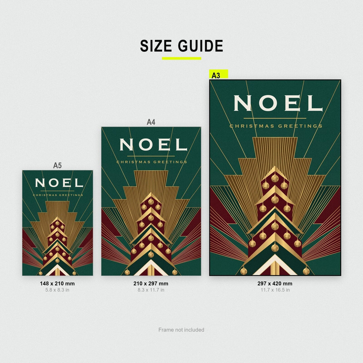 Noel Art Deco Christmas Art Print