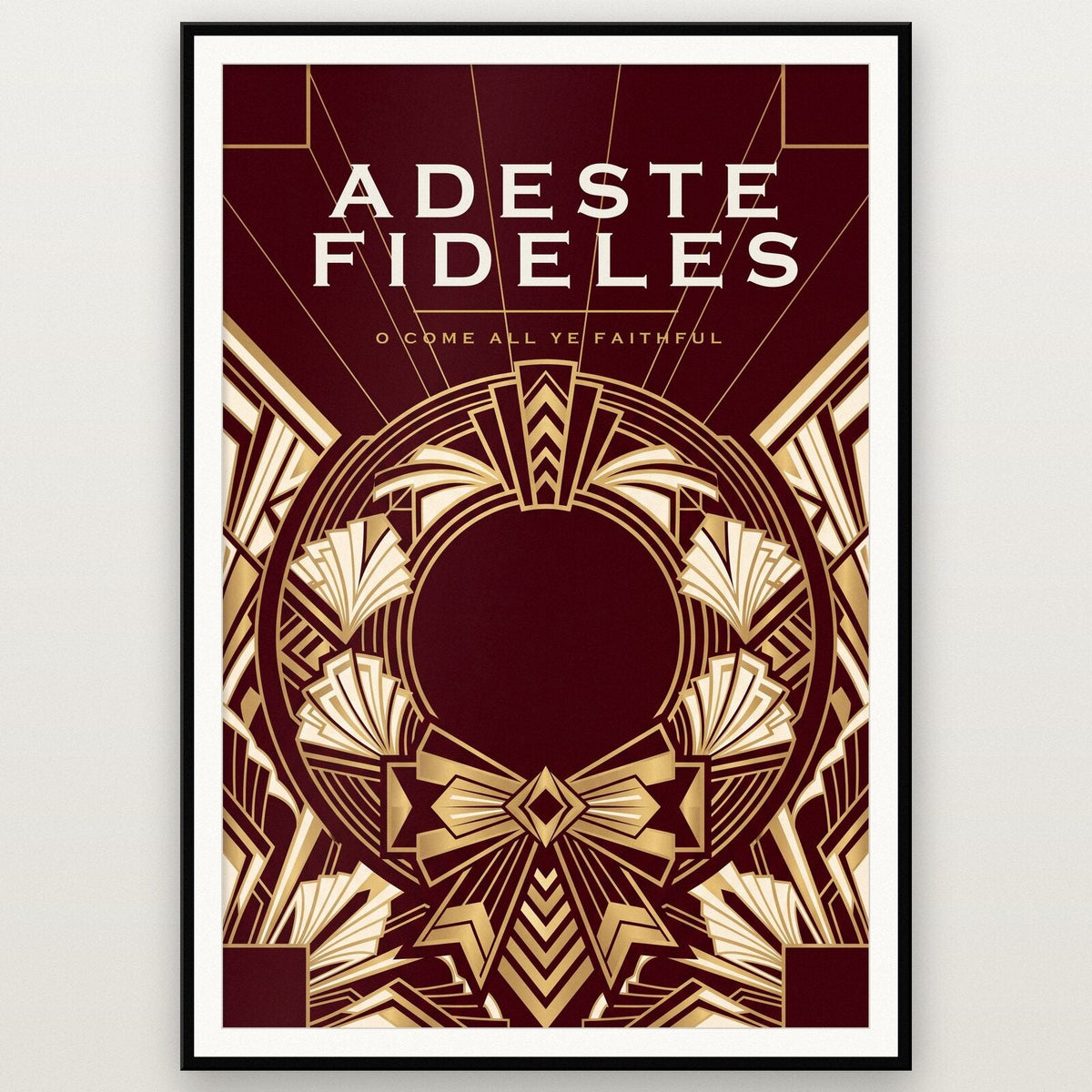 Adeste Fideles Art Deco Christmas Art Print