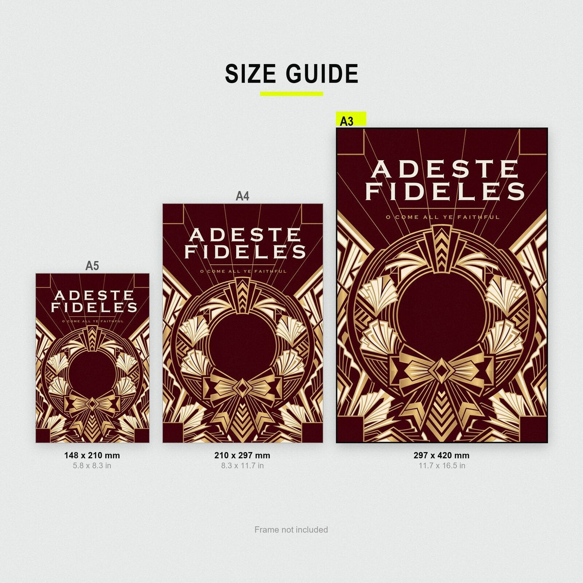 Adeste Fideles Art Deco Christmas Art Print