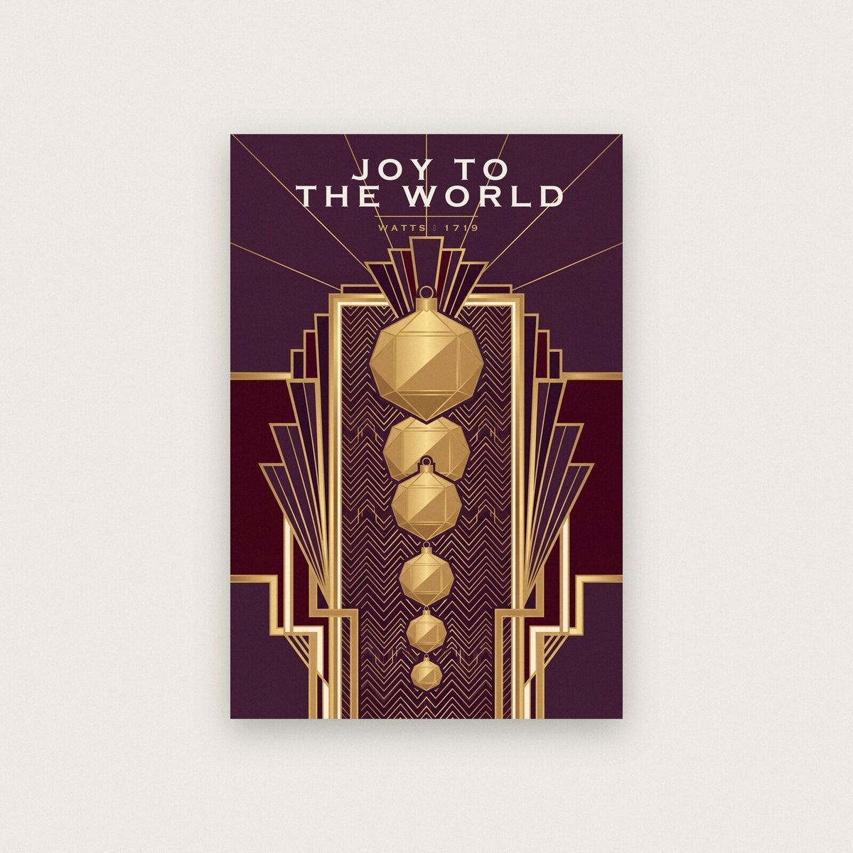 Joy To The World Art Deco Christmas Art Print