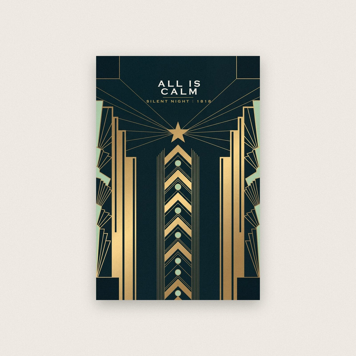 All Is Calm Art Deco Christmas Art Print