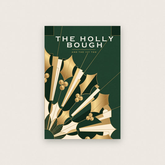The Holly Bough Art Deco Christmas Art Print
