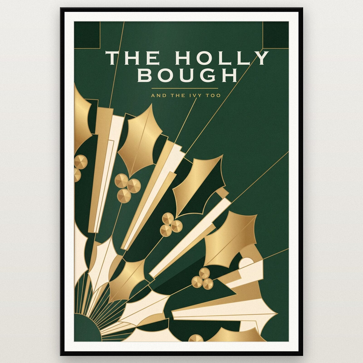 The Holly Bough Art Deco Christmas Art Print