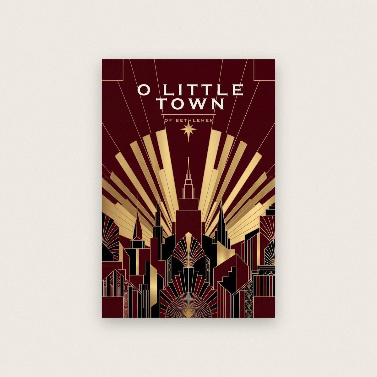 O Little Town Art Deco Christmas Art Print