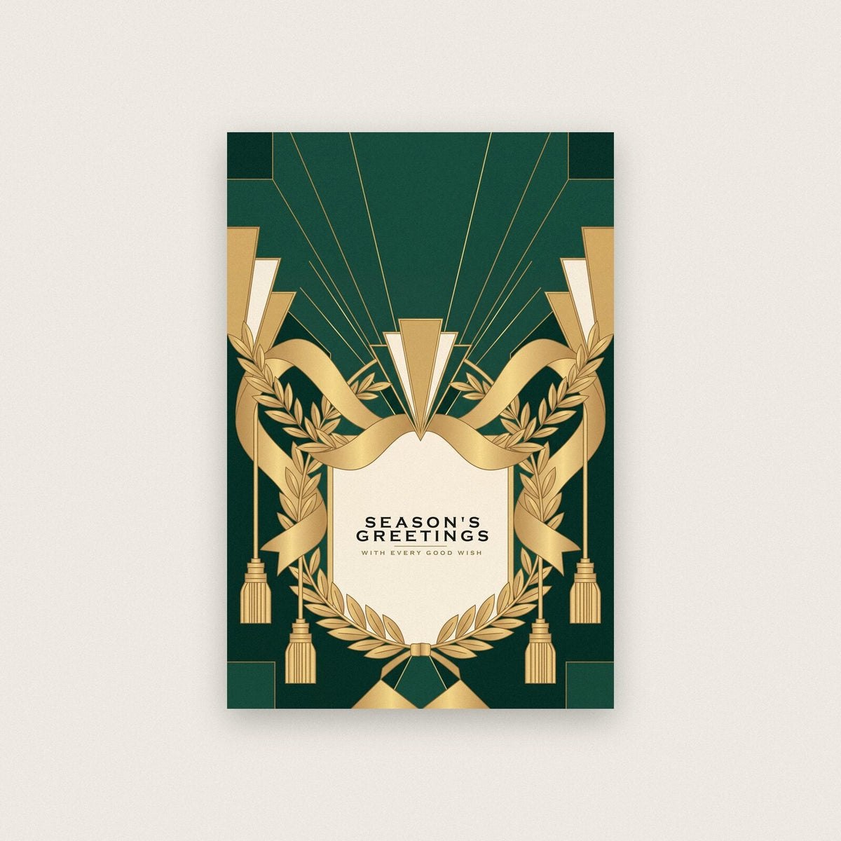 Seasons Greetings Art Deco Christmas Art Print