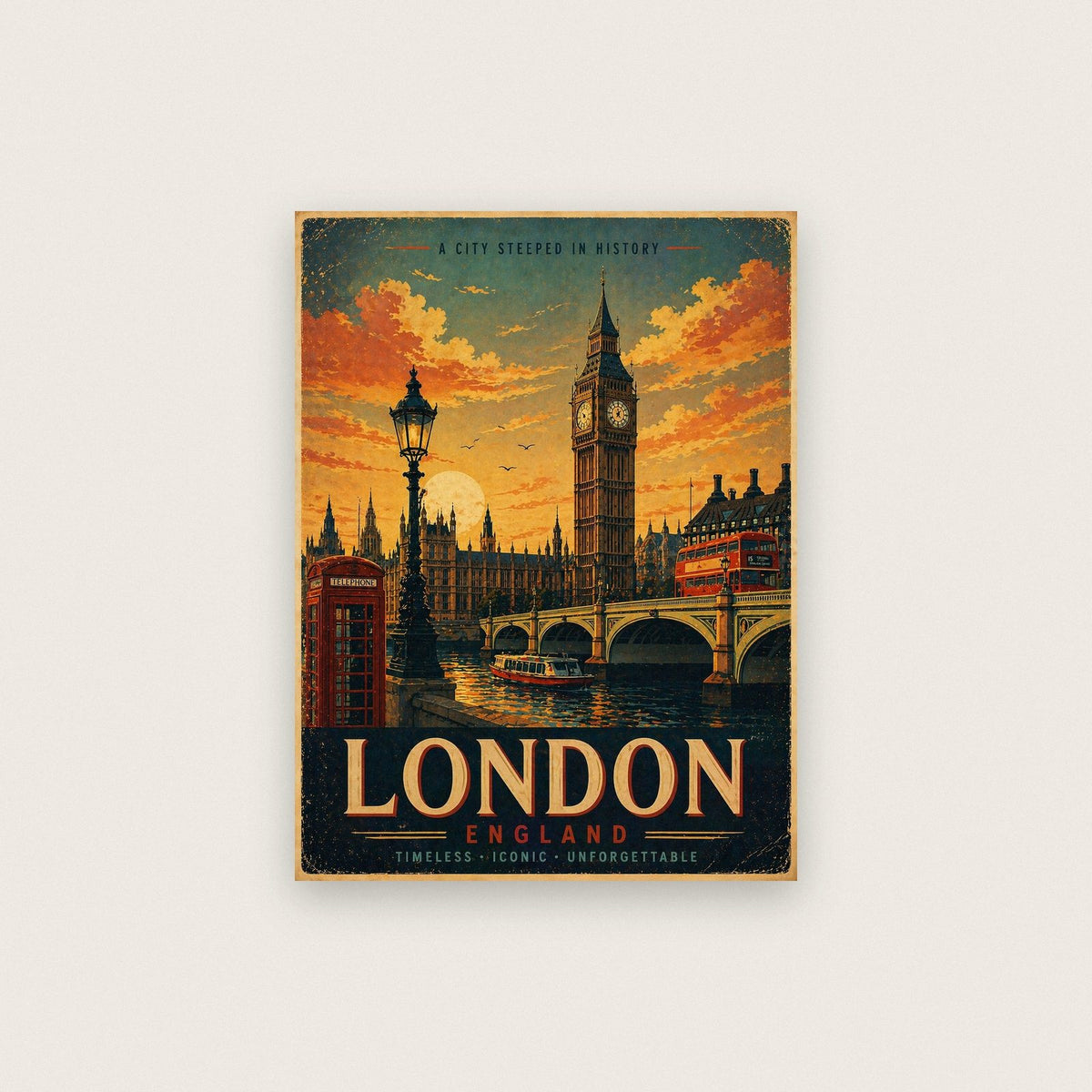 Big Ben London Travel Poster