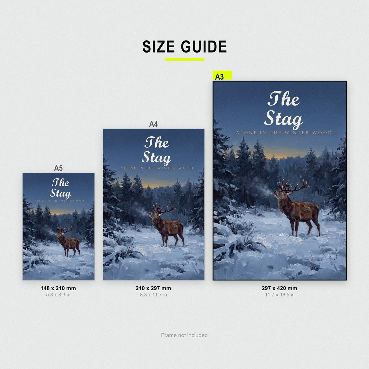 The Stag Midwinter Art Print
