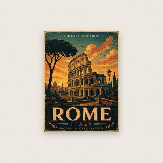 Rome Colosseum Travel Poster