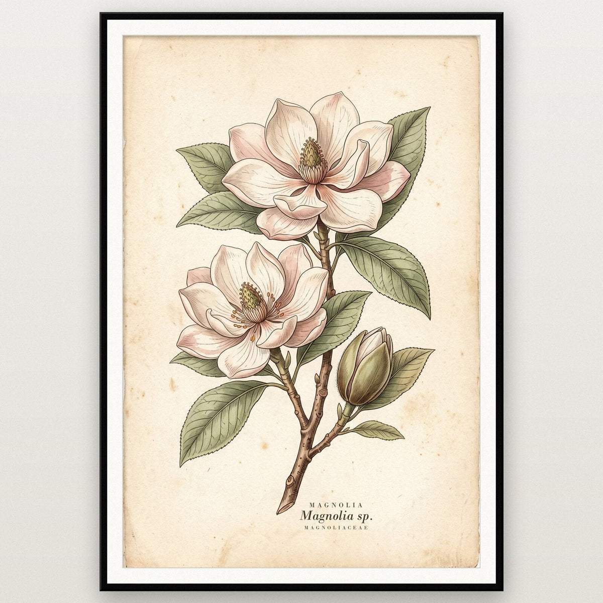 Magnolia Herbarium Botanical Art Print