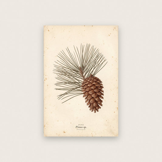 Pine Cone Herbarium Botanical Art Print