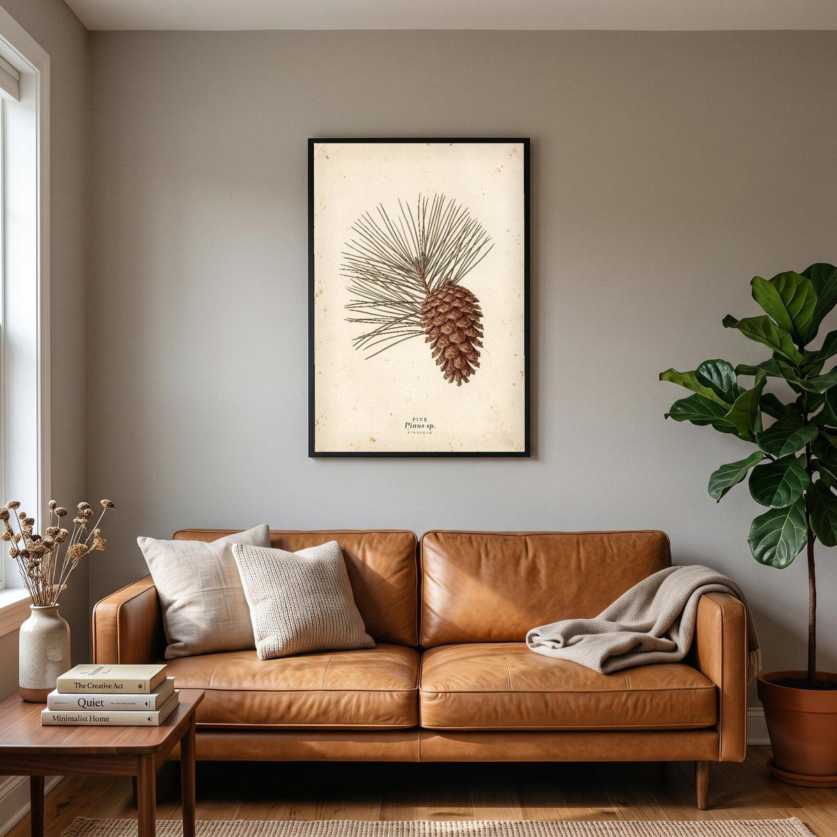 Pine Cone Herbarium Botanical Art Print