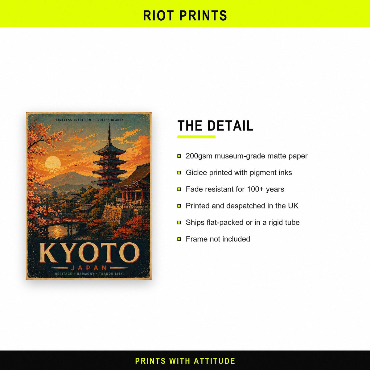 Kyoto Travel Poster paper and printing specification