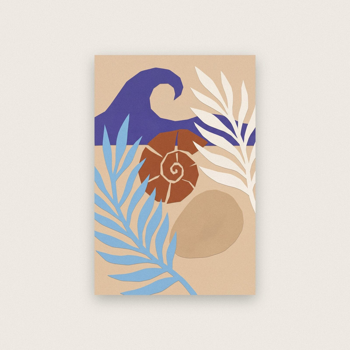 Shore Paper Cut Abstract Art Print