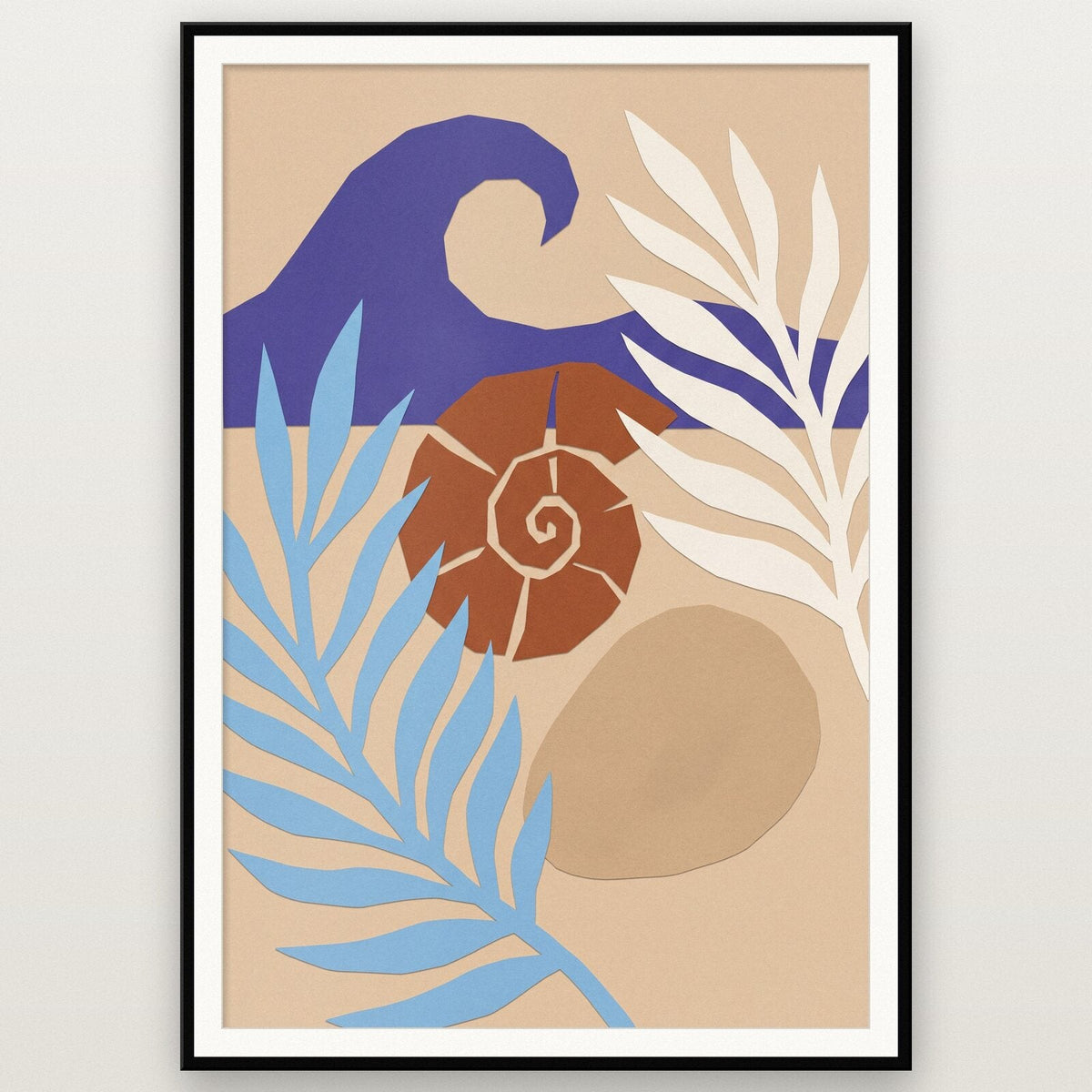 Shore Paper Cut Abstract Art Print