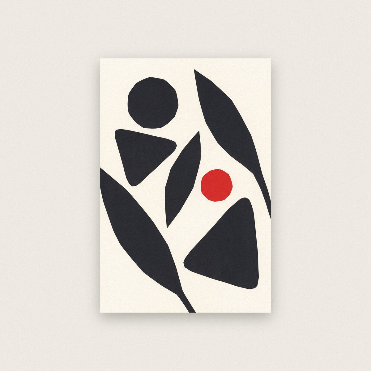Mono Paper Cut Abstract Art Print