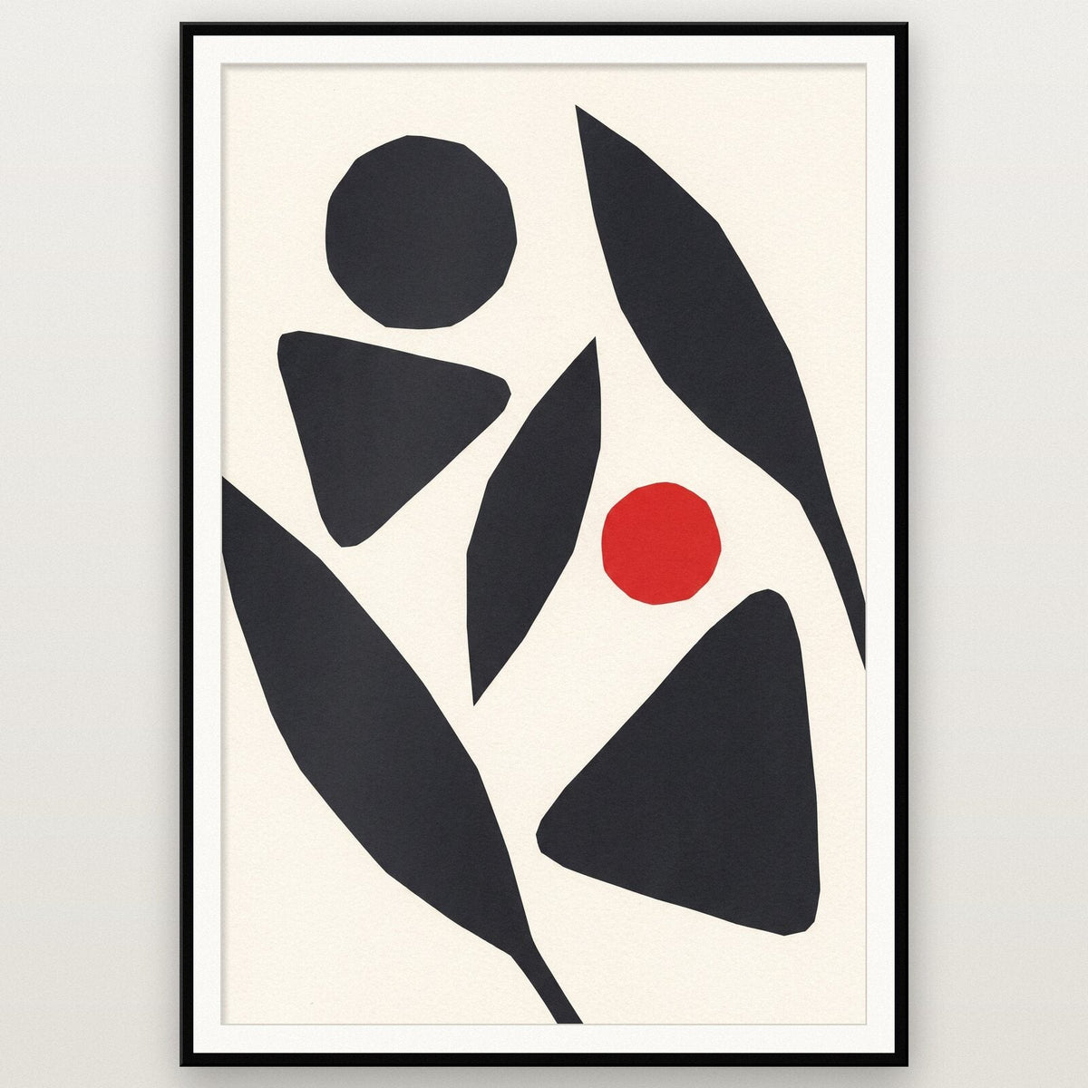 Mono Paper Cut Abstract Art Print