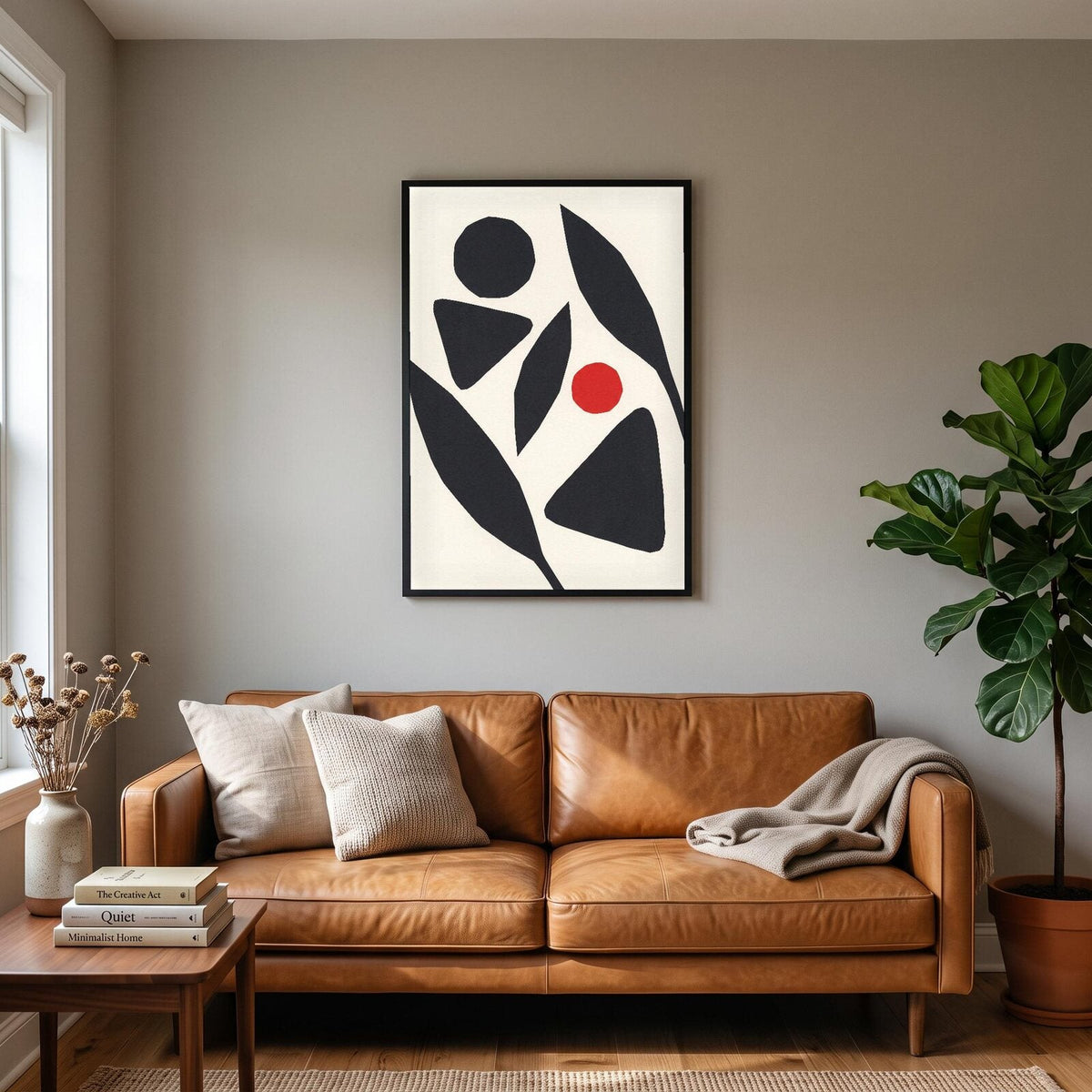 Mono Paper Cut Abstract Art Print