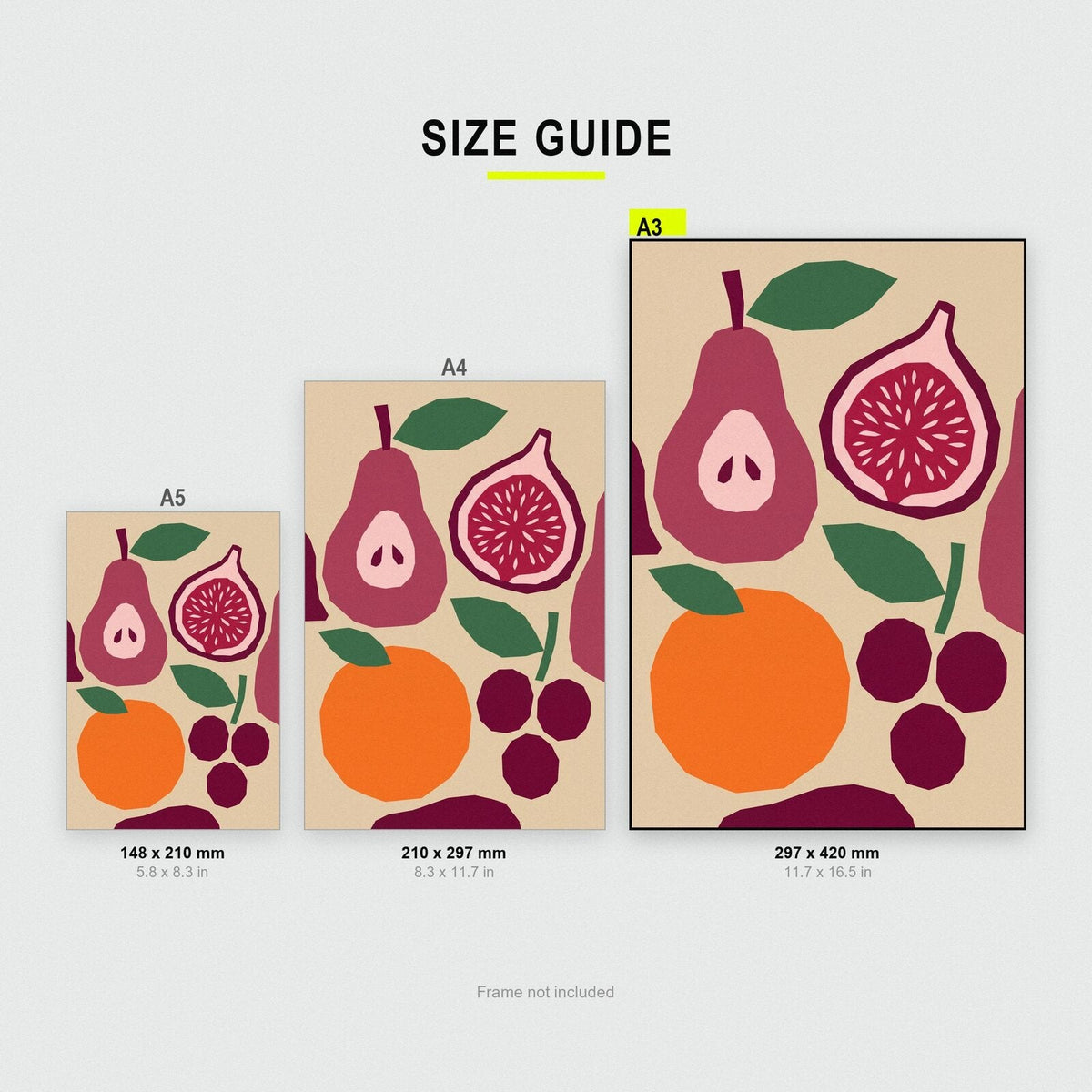 Fruit Paper Cut Abstract Art Print