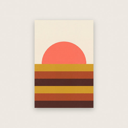 Setting Solar Retro Abstract Art Print