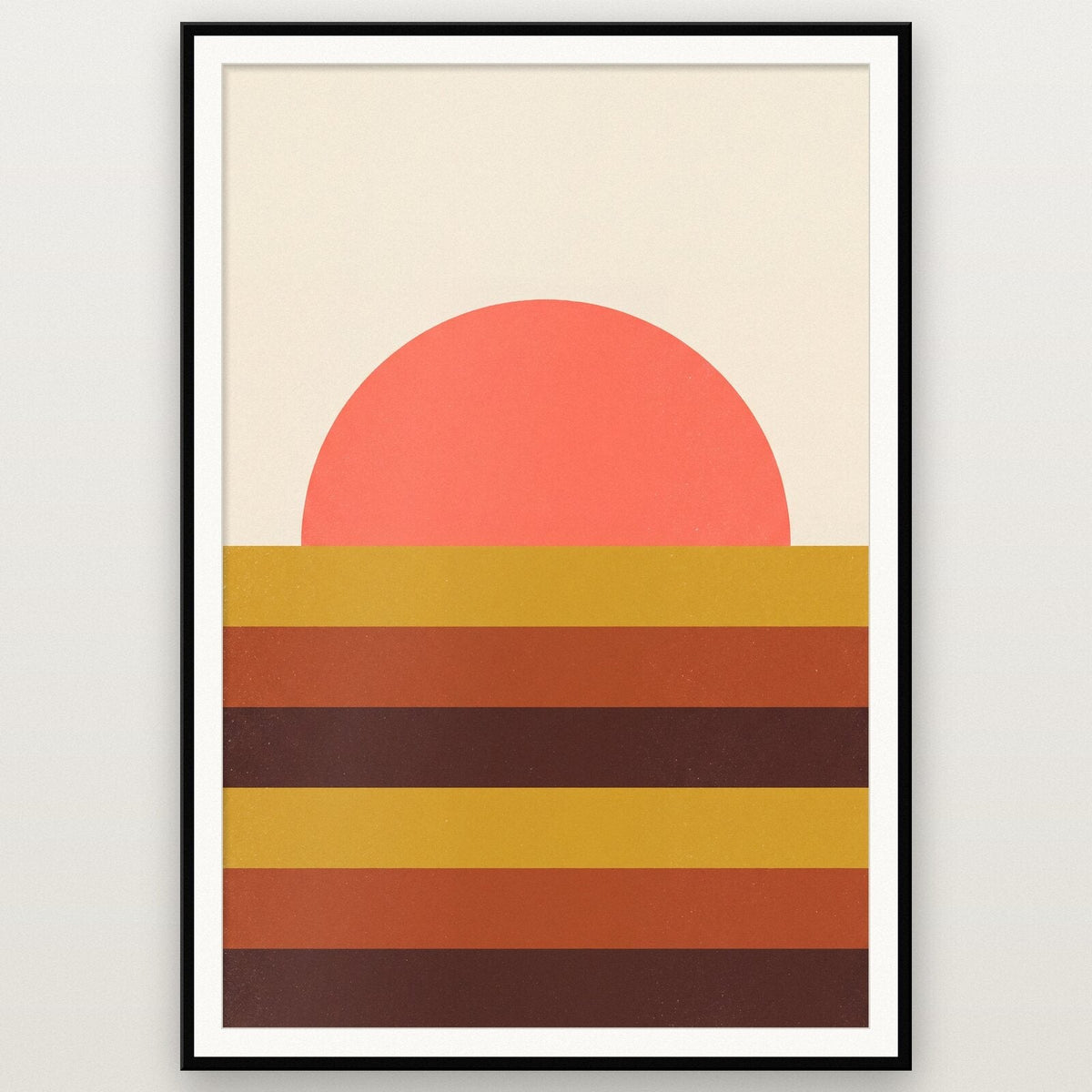 Setting Solar Retro Abstract Art Print