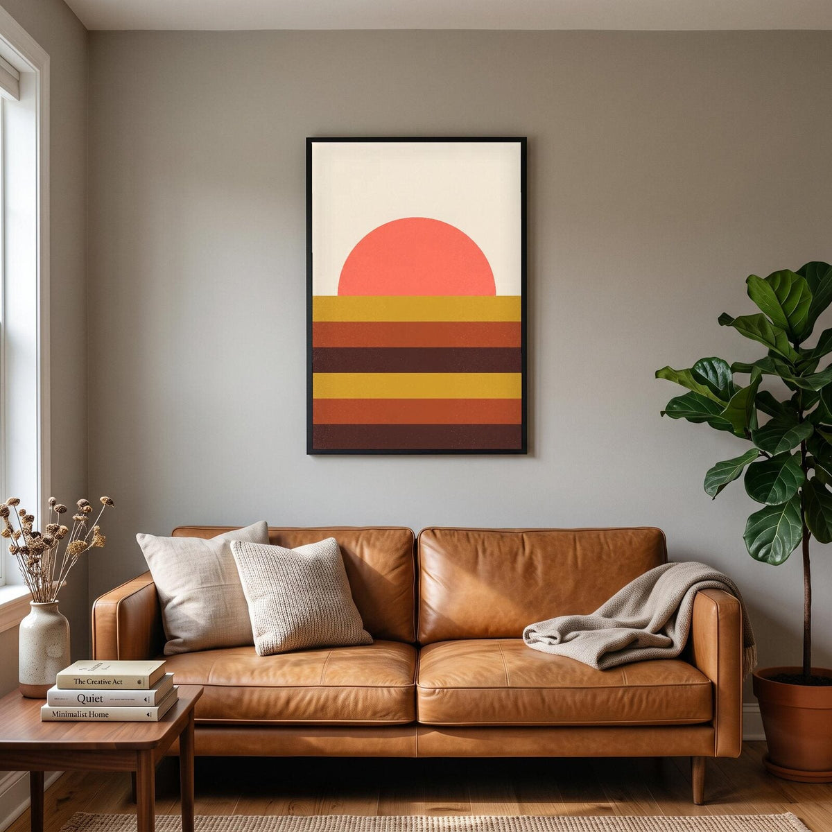 Setting Solar Retro Abstract Art Print