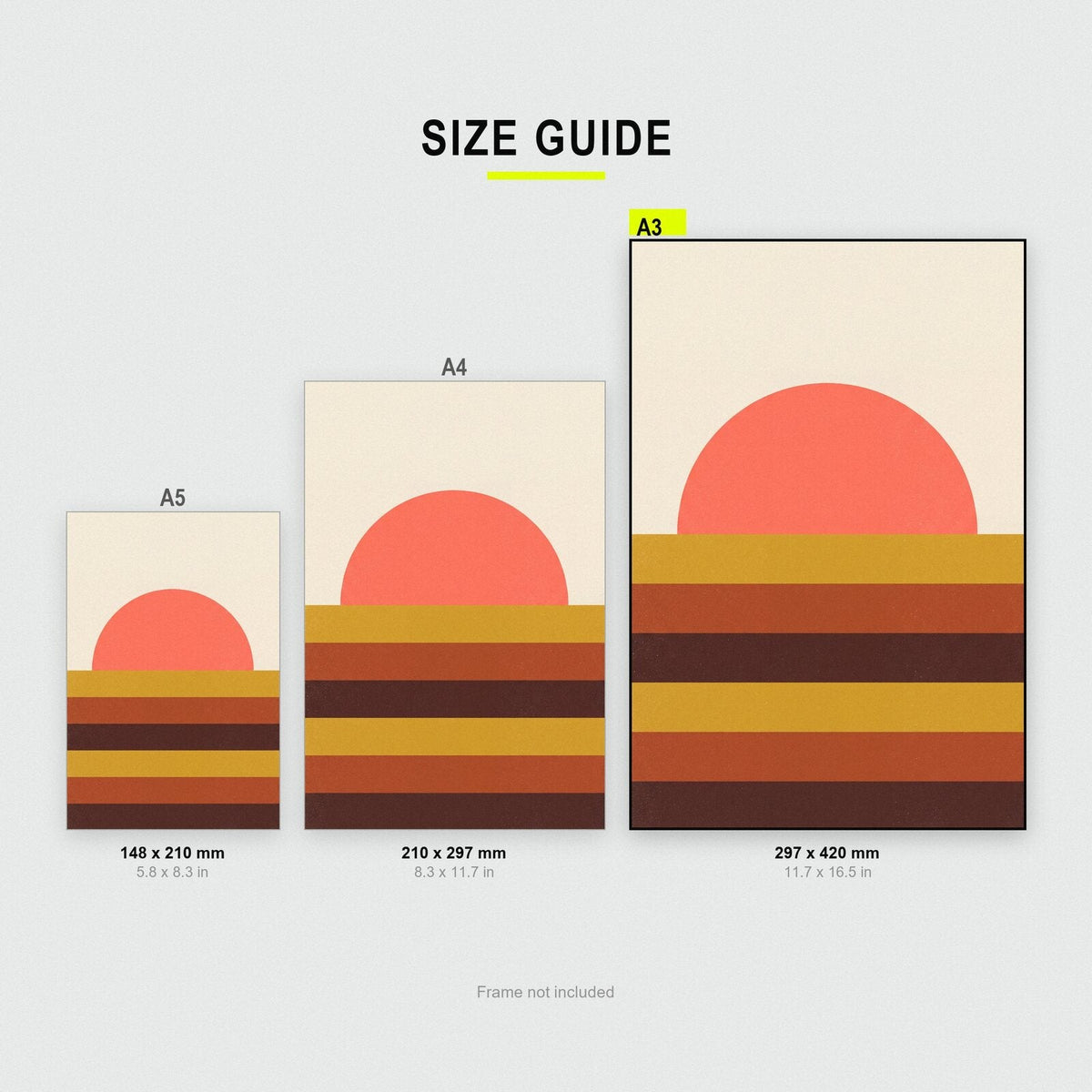 Setting Solar Retro Abstract Art Print