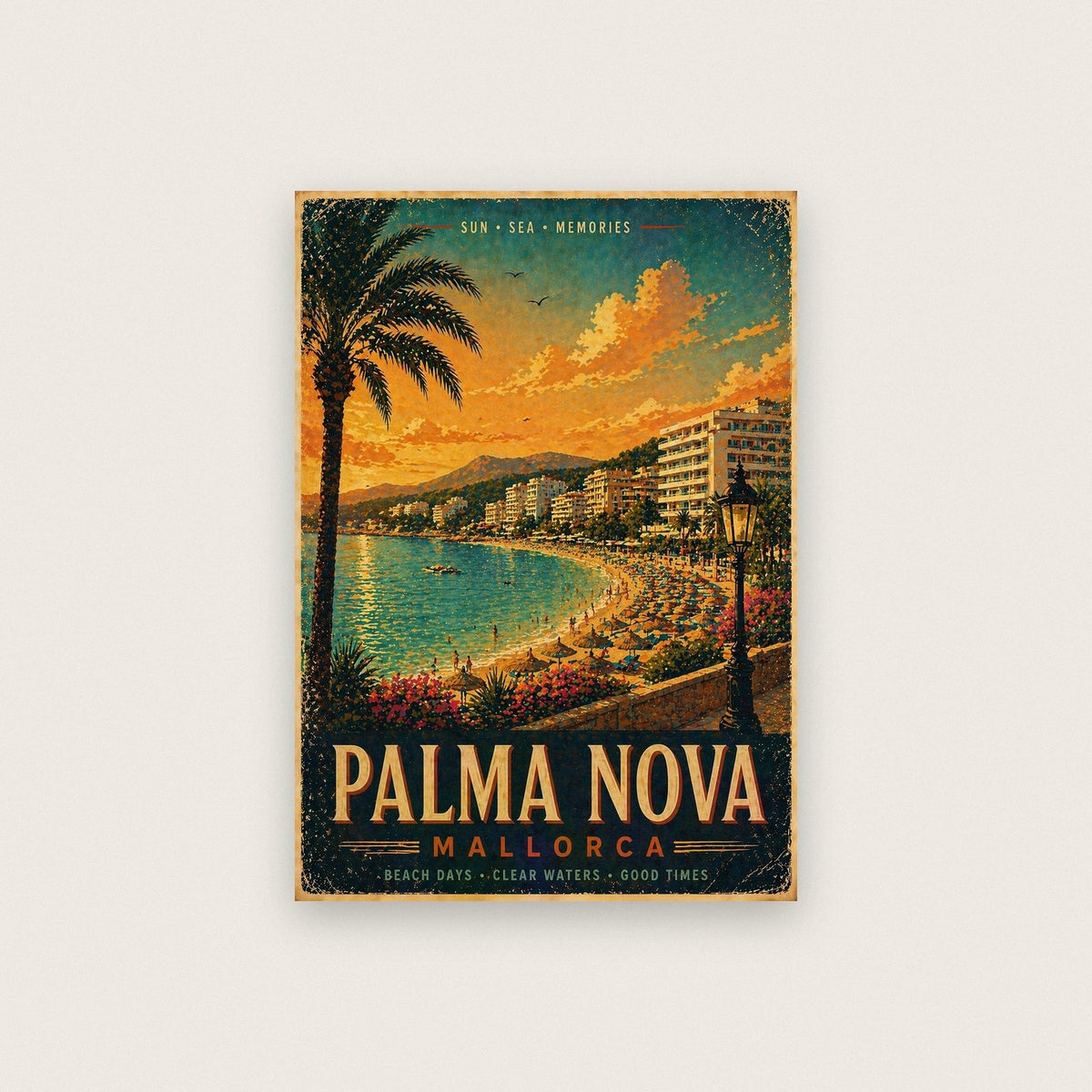 Palma Nova Mallorca Travel Poster