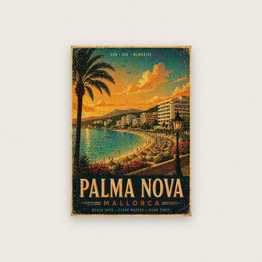 Palma Nova Mallorca Travel Poster