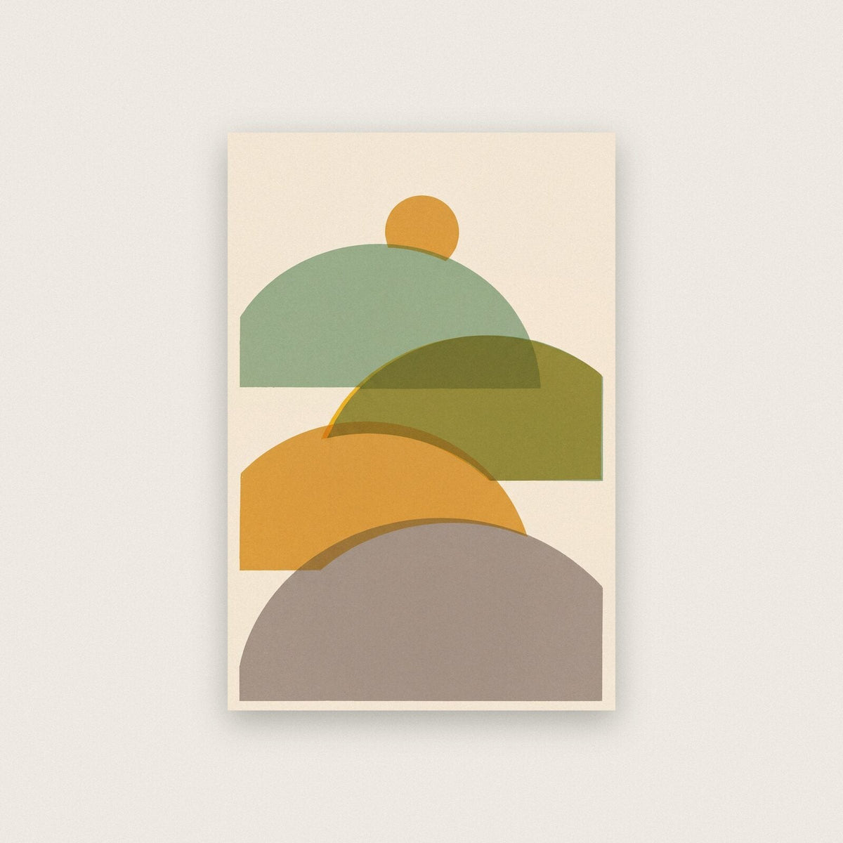 Hills Solar Retro Abstract Art Print