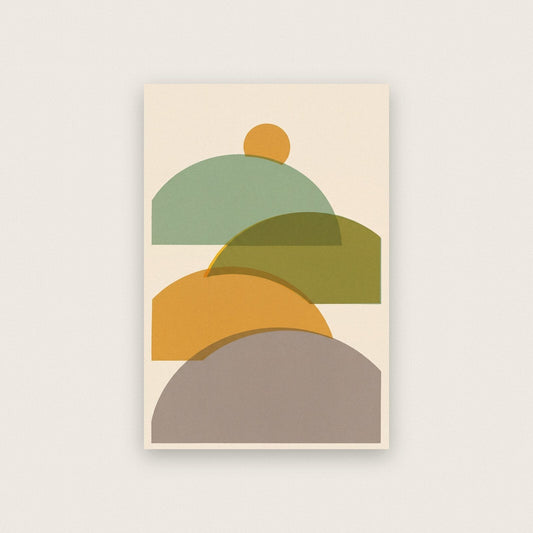 Hills Solar Retro Abstract Art Print